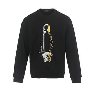 【自营】Versace/范思哲男士美杜莎别针印花休闲圆领套头卫衣商场