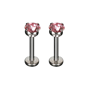 钛合金华子耳钉施华洛唇钉F136医用穿刺耳骨钉女内螺旋免摘耳蜗钉