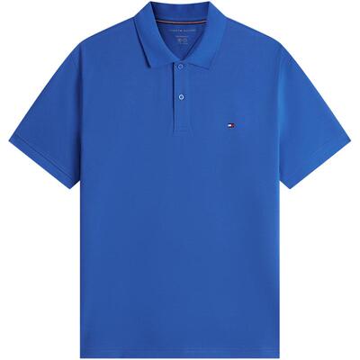 Tommy男装休闲通勤纯色短袖POLO