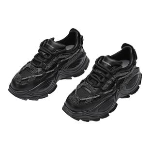 Aquascutum雅格狮丹1851百年品牌女鞋时尚黑色厚底增高透气老爹鞋