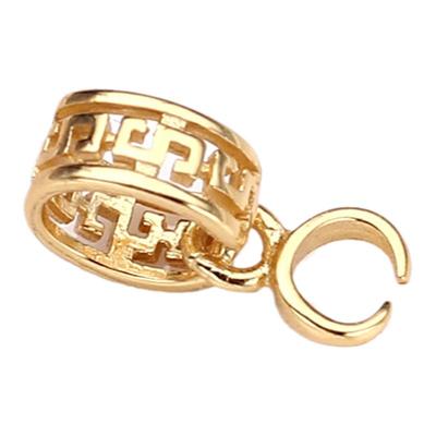 纯银牛鼻孔左右孔对夹扣横向扣