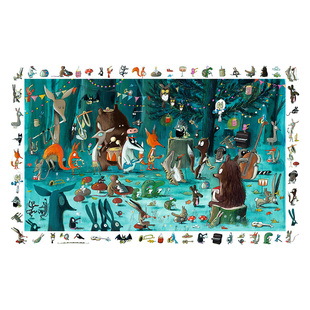 Djeco进口拼图森林音乐会35片大块观察儿童益智纸质3-4岁玩具男孩