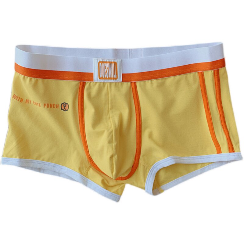 男士内裤夏天薄款吸汗透气冰丝棉平角裤个性潮流印花运动四角短裤