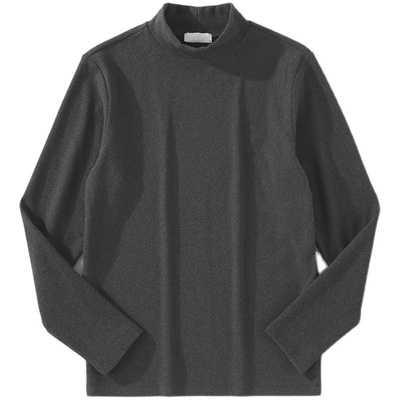 JIEYI 秋冬保暖亲肤德绒打底衫半高领修身韩版上衣中立领T恤衫男