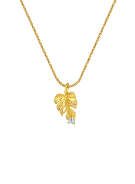 AJIDOU阿吉豆项链金色拉丝龟背叶