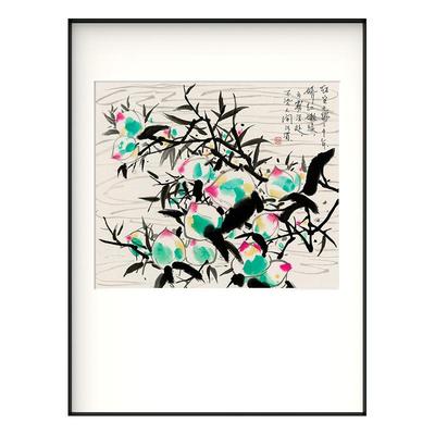 中国风客厅卧室微喷工艺装饰画