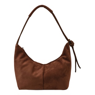 高级感包包女式2026新款潮冬季麂皮绒单肩包大容量通勤斜挎饺子包