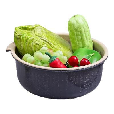 双层洗菜盆家用圆形沥水篮水果盘