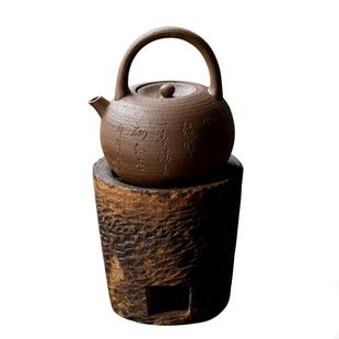 觅白陶壶砂铫提梁围炉煮茶跳刀炭炉煮水纯手工夫刻字潮州砂铫副榜