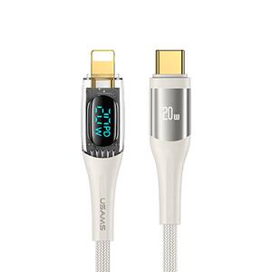 优胜仕适用于苹果数据线PD20W快充功率数显透明充电线iPhone14Promax/13手机闪充线车载Type-C to Lightning