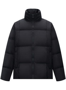 堡尼新品商务净色立领外套斜插袋短款休闲保暖羽绒服男ES780172H