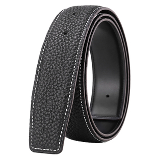 适用于爱马仕皮带不带头真皮替换头层牛皮H无扣头打孔3.8裤腰带