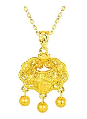 古法传承吉祥如意福字平安锁骨链