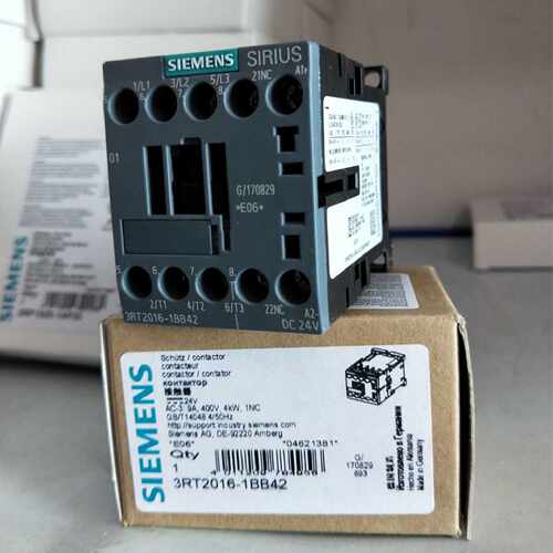 议价3RT2016-1BB42西门子功率接触器AC-3 9A，4kW/400V 3RT20161B