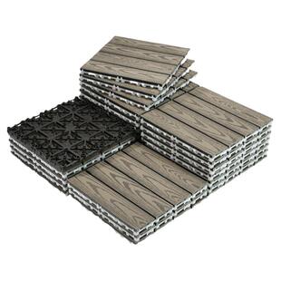 户外阳台塑木地板露台地面自铺设共挤木塑花园防腐木改造防水拼接