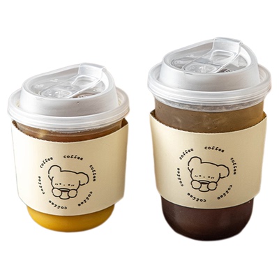 美涤咖啡杯加厚带盖杯套食品级PP