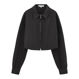 MOUSSY 春季新品纯色收腰拉链通勤衬衫女028HSZ30-0981