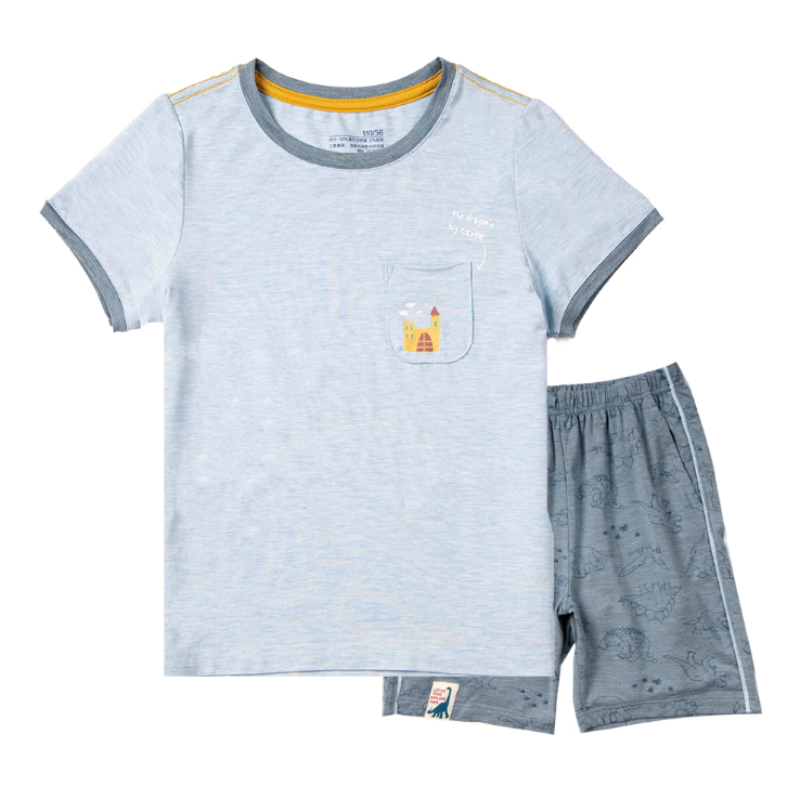 红豆莫代尔爽滑居家服短袖睡衣