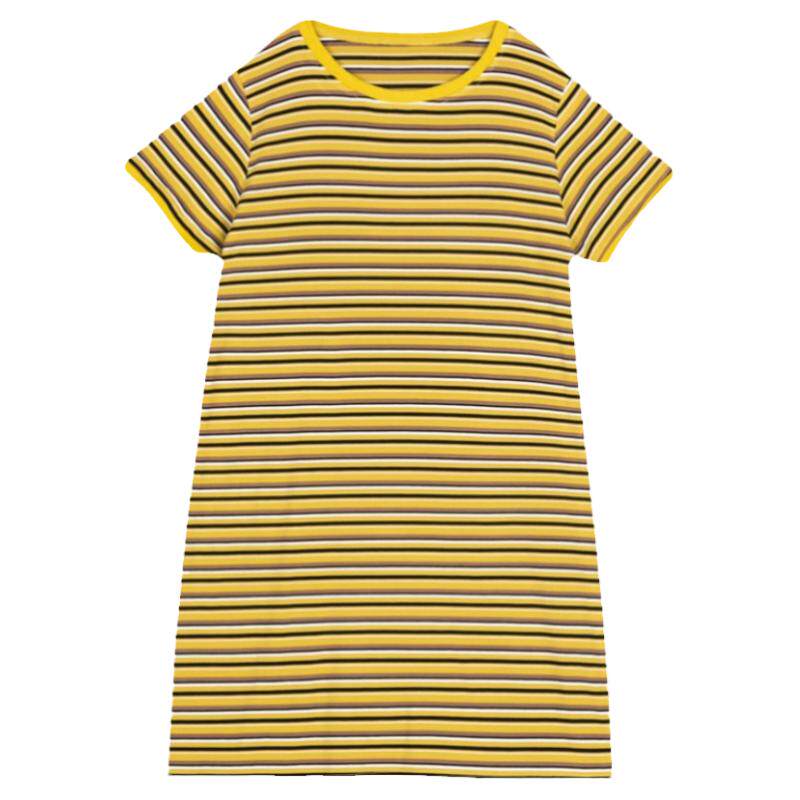 竹纤维家居服条纹薄款睡裙夏季