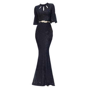 晚礼服女2026年新款法式轻奢高级感小众高端主持人年会鱼尾连衣裙