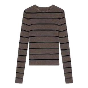 concise-white/简白 25秋冬女士条纹打底衫羊毛衫银泰百货 301257