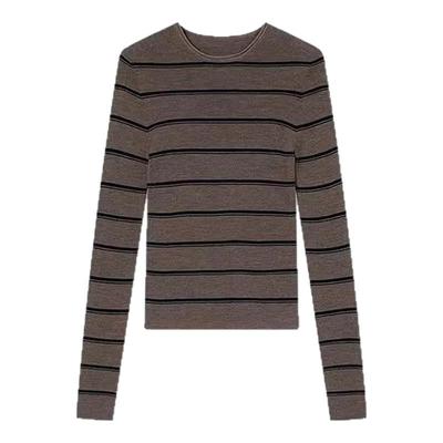 concise-white/简白 25秋冬女士条纹打底衫羊毛衫银泰百货 301257