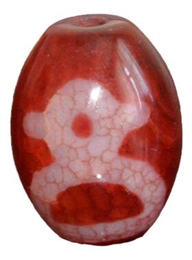 天然玛瑙三眼虎牙财神天珠