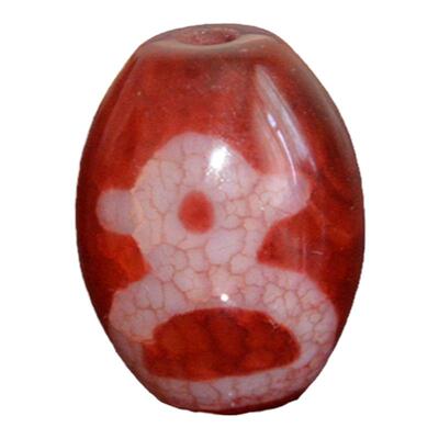 天然玛瑙三眼虎牙财神天珠