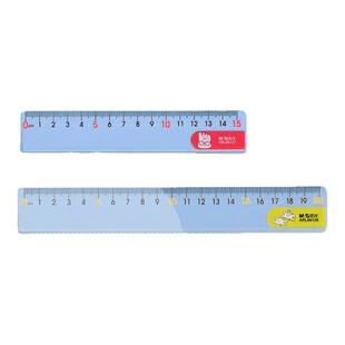 晨光高颜值透明直尺带波浪线直尺子一二三年级小学生专用15/20cm耷拉兔可爱卡通塑料绘图测量刻度尺