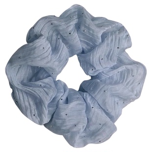 夏日清凉~韩国进口淡蓝色超仙蓬松大肠发圈2025新款头绳发绳发饰