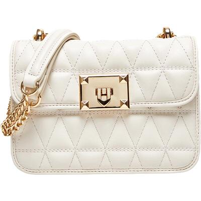 百思图链条绗缝小方斜挎包