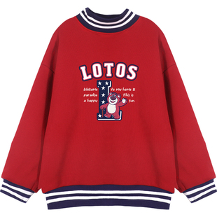 2025新款男童加绒卫衣冬季儿童红色加厚本命年衣服新年装男孩上衣