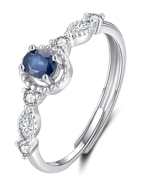 女款银镶宝石时尚个性活口戒指