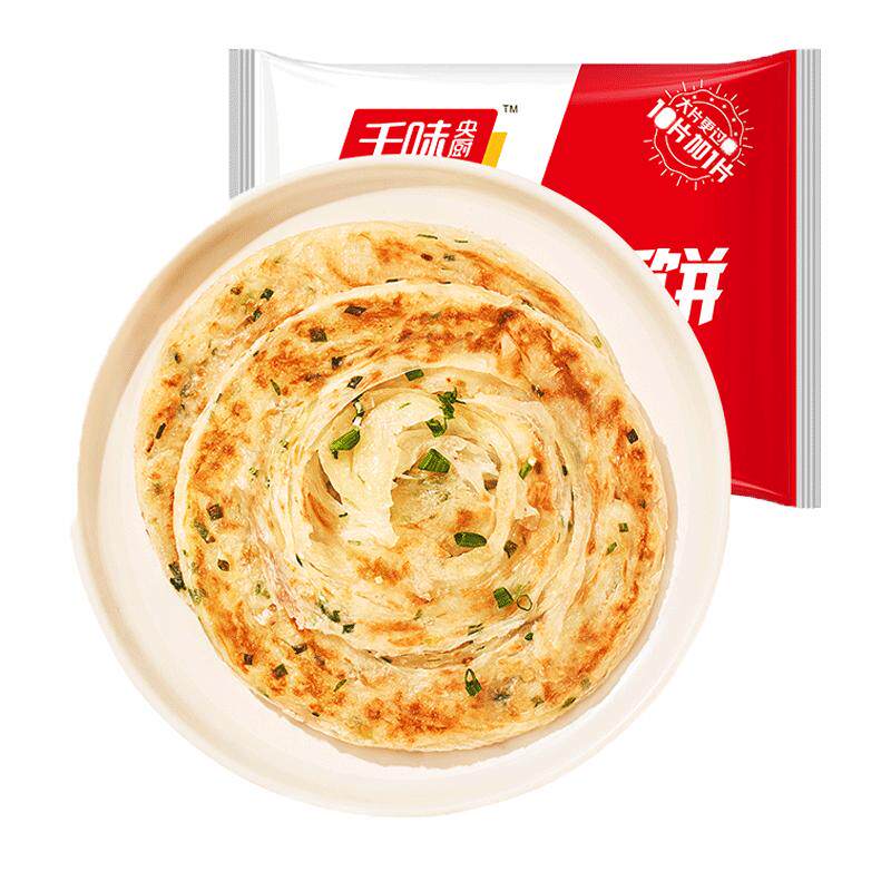 千味央厨懒人早餐面饼原味香葱味手抓饼720g家庭装早餐煎饼速食