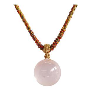 『有求必应』粉水晶吊坠女东海水晶玛瑙玉髓玉石散珠子水晶球项链