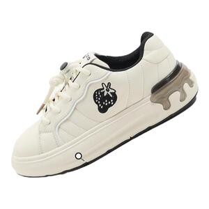 迪士尼草莓熊小白鞋女童鞋春秋厚底增高板鞋2024新款中大童休闲鞋