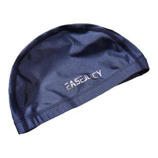 不勒头布泳帽男士纯色金属光感潮流简约舒适布料游泳帽加大大头围