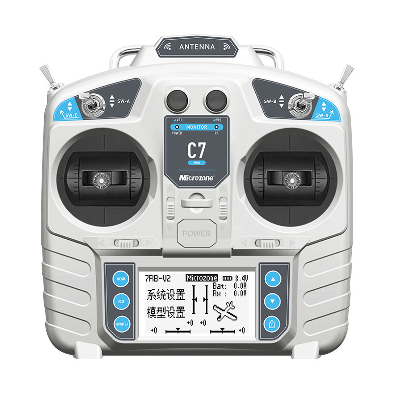 迈克MC7mini遥控器8通道航模穿越机固定翼车船模四旋翼模拟器遥控
