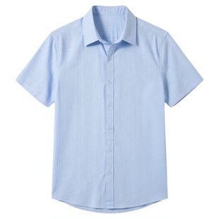 Solid color lapel single breasted shirt纯色翻领单排扣上衣男