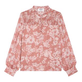 【臻奢系列】bash法式度假沙漠玫瑰印花衬衣花边领衬衫1H24AMAU