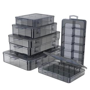 多格零件盒透明塑料螺丝收纳盒电子元件分格箱子小配件工具分隔箱