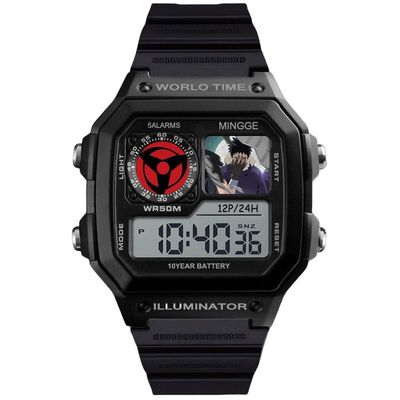 火影忍者学生手表运动电子手表静音计时鸣人佐助带土斑周边