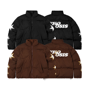 WHOOSIS（不知其名）五星logo羽绒服90鸭绒保暖冬季男厚校园情侣