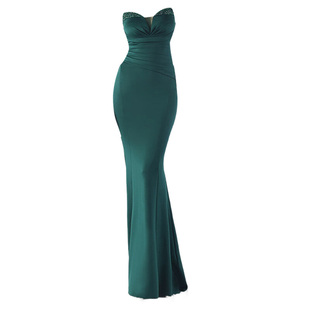 晚礼服裙女小众高级感简单大方正式场合气质一字肩抹胸长款连衣裙