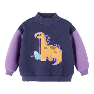 男童卫衣冬季男宝半高圆领套头衫冬装小宝宝加绒加厚上衣儿童童装