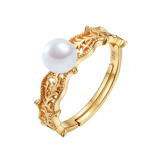 《仲夏藤蔓》天然淡水珍珠戒指小众设计可调节女时尚个性复古新