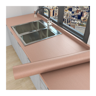 厨房防油贴纸防火耐高温灶台橱柜防潮自粘墙贴台面翻新pet金属膜