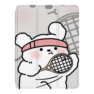 imobile线条小狗适用ipad保护壳ipadpro带笔槽mini6个性2021苹果11寸10第九代air5情侣4三折式3/2平板保护套