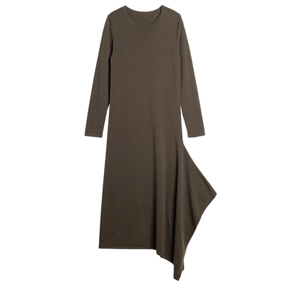 羊毛羊绒不规则针织连衣裙