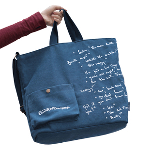 人文之宝海明威手稿托特包博物馆文创帆布包人民文学出版社单肩包